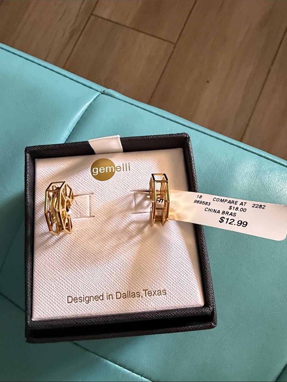 Gold Geometric Hoop Earrings - Gold